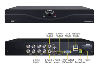 Milwaukee PC - Night Owl 8 Channel 960H DVR with HDMI, 500 GB HDD and 4 x 480 TVL Cameras (30ft NV)