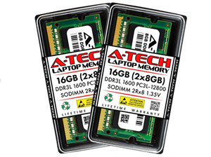 Milwaukee PC - A-TECH 16GB Kit (2x8GB) DDR3-1600MHz PC3-12800 SODimm - CL11, 1.35V