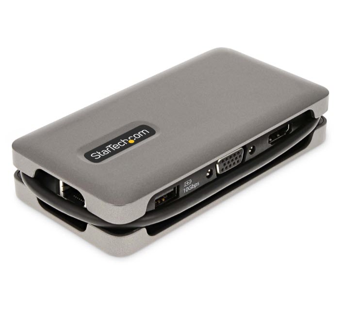Milwaukee PC - USB-C Multiport Adapter - HDMI/VGA - 4K 60Hz - 3-Port USB Hub - 100W PD - GbE - Travel Mini Docking w/ Charging - 1ft Cable