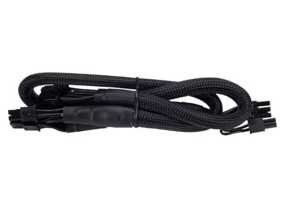 Milwaukee PC - CORSAIR Type 4 Black Sleeved PCIe Cable with pigtail connector & capacitors 