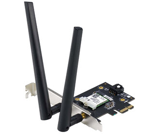 Milwaukee PC - Asus PCE-AXE5400 WiFi 6E PCI-E Adapter with 2 external antennas, BT5.2, WPA3
