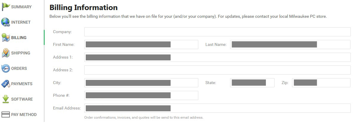 Account Summary Page