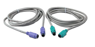 Milwaukee PC - PS/2 M-F 6 ft Extension Cable Set - 2-6 ft cables, 1 green ends, 1 purple ends for Kbd. & Mouse