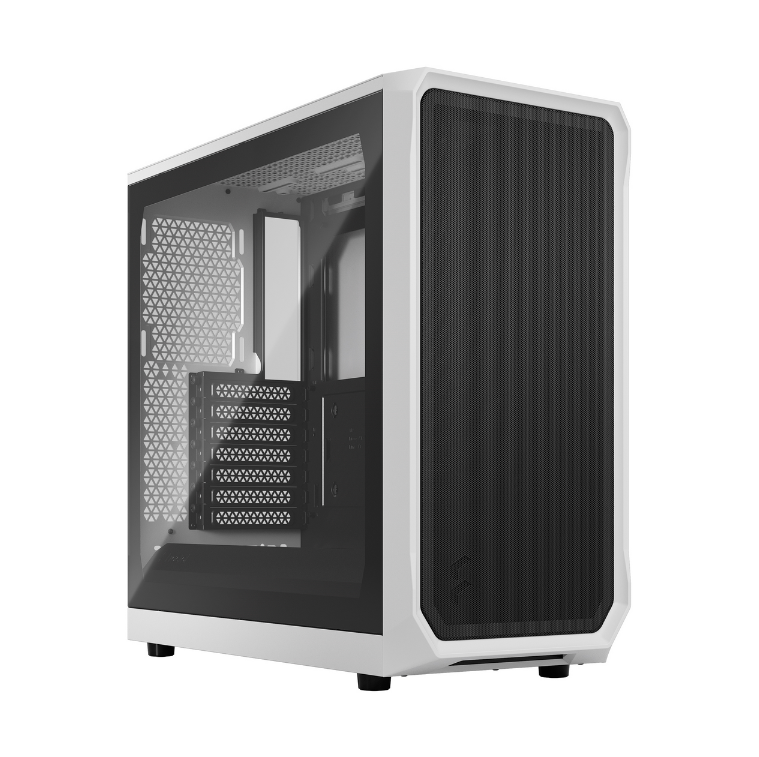 Milwaukee PC - Fractal Design Focus 2 White  - Mid ATX, No PS, 2x Fans, TG side