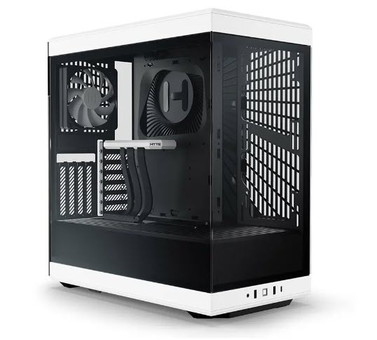 Milwaukee PC - HYTE Y40 White - Mid ATX, No PS, TG w/PCIe4.0 Riser card/cable