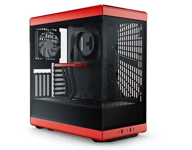 Milwaukee PC - HYTE Y40 Red - Mid ATX, No PS, TG, w/PCIe 4.0 Riser/cable