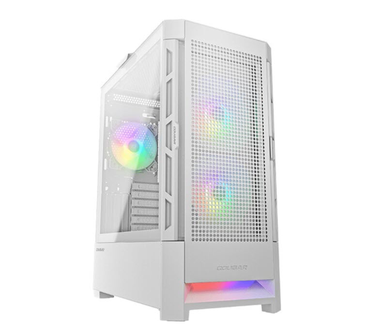 Milwaukee PC - Cougar Airface RGB White - Mid ATX, No PS, TG Side, ARGB, 190mm CPU Clearance