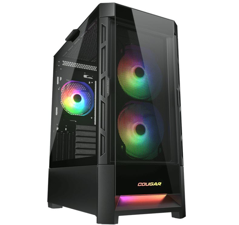 Milwaukee PC - Cougar DuoFace RGB Black - Mid ATX, No PS, TG Side, ARGB, 190mm CPU Clearance