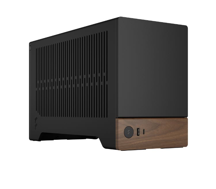 Milwaukee PC - Terra Graphite ITX w/ PCIe 4.0 Riser, No PSU, Walnut Front