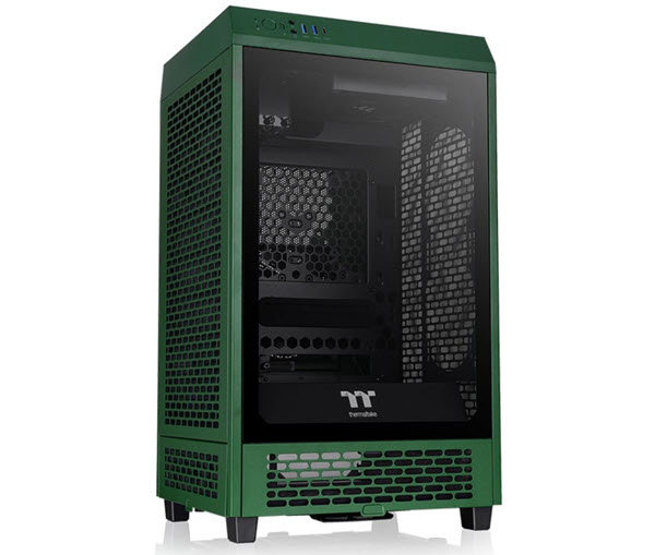 Milwaukee PC - TT The Tower 200 Racing Green Mini Chassis - No PSU, Mini ITX, 2x140mm Fans, TG,