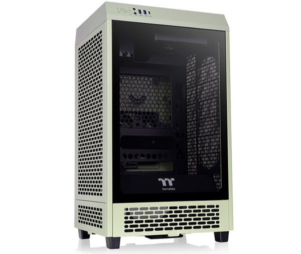 Milwaukee PC - TT The Tower 200 Matcha Green Mini Chassis - No PSU, Mini ITX, 2x140mm Fans, TG, 
