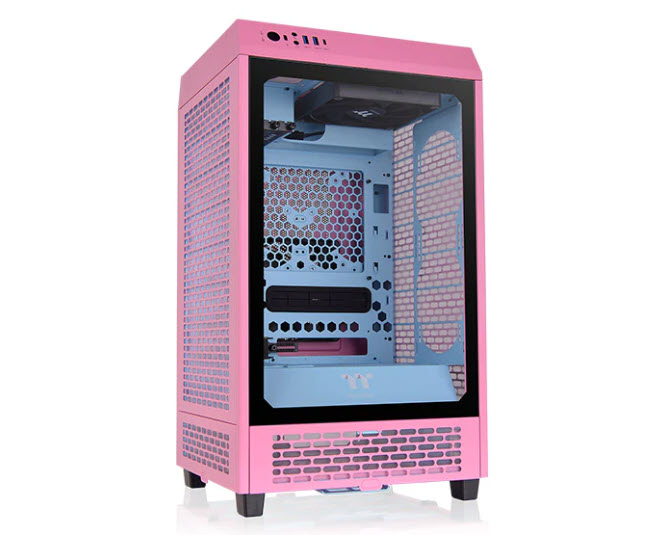 Milwaukee PC - The Tower 200 Bubble Pink Mini Tower - No PSU, Mini-ITX, 2x140mm PWM Fans , Modular Design, TG
