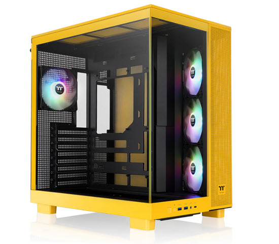 Milwaukee PC - Thermaltake View 380 XL TG ARGB(Bumblebee) - No PSU, Dual Chamber, 4xARGB Fans, 2 x TG