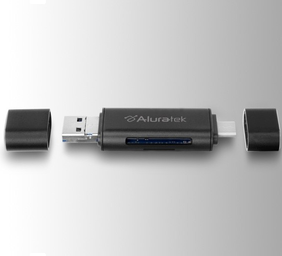 Milwaukee PC - Aluratek USB 3.1 / Type-C / Micro USB OTG (On-The-Go) SD and Micro SD Card Reader 