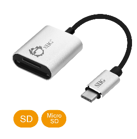 Milwaukee PC - SIIG USB-C 2-in-1 Card Reader for SD & Micro SD – Silver