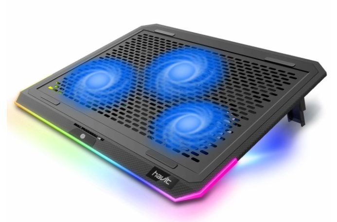 Milwaukee PC - havit RGB Laptop Cooling Pad for 15.6-17 Inch Laptop with 3 Quiet Fans and Touch Control, Pure Metal Panel Portable Cooler