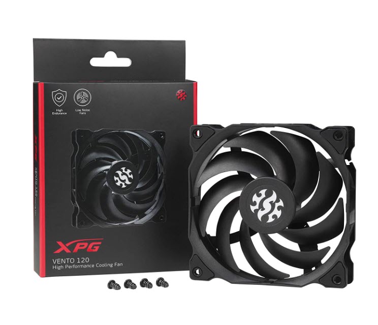 Milwaukee PC - XPG VENTO 120 Black - 120mm, 3-pin, 1200RPM, 45.3CFM, 23dBA
