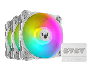 Milwaukee PC - Asus TUF Gaming TF120 ARGB Fan - Triple Fan Kit with ARGB Controller  White 3IN1 120mm Fan