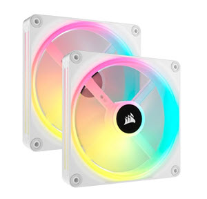 Milwaukee PC - iCUE LINK QX140 RGB 140mm PWM PC Fans Starter Kit with iCUE LINK System Hub - 2xFans, Hub, White