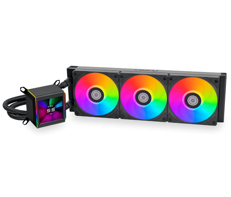 Milwaukee PC - Lian-Li Galahad II LCD 360mm (Black) - AIO Liquid Cooler, AMD/Intel, ARGB Fans, LCD on pump