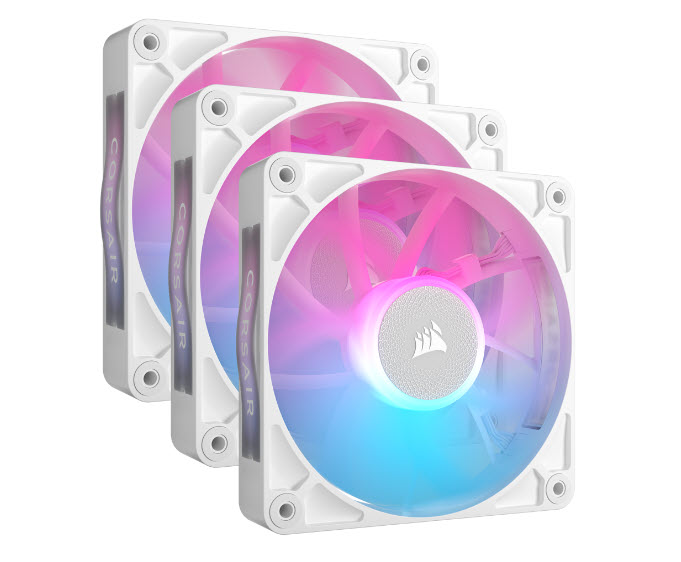 Milwaukee PC - CORSAIR iCUE Link RX120 RGB 120mm  3-Pack (White) PWM Fans w/iCUE Link System Hub