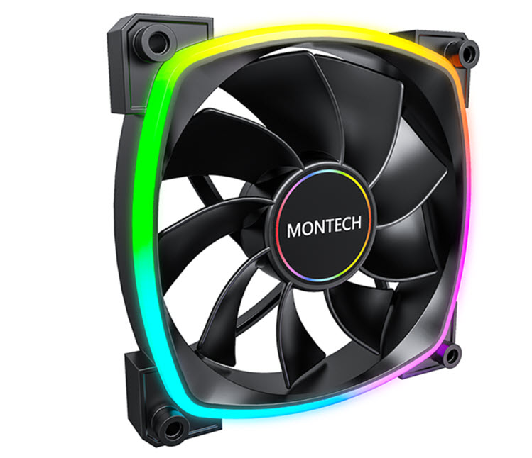 Milwaukee PC - MONTECH RX140 ARGB Reversed Fan (Black) - PWM, ARGB