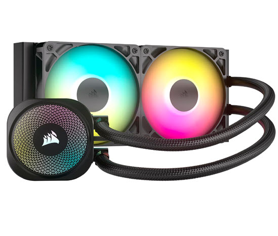 Milwaukee PC - CORSAIR NAUTILUS 240 RS ARGB AIO Liquid CPU Cooler- AMD-AM5/AM4 - Intel 1851/1700, 2x120mm ARGB Fans, Black