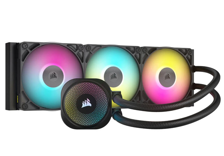 Milwaukee PC - CORSAIR  iCUE LINK TITAN 360 RX Liquid AIO CPU Cooler w/RGB Lighting,AMD AM5/AM4/ Intel 1851/1700 RX RGB 3x120m Fans - Black