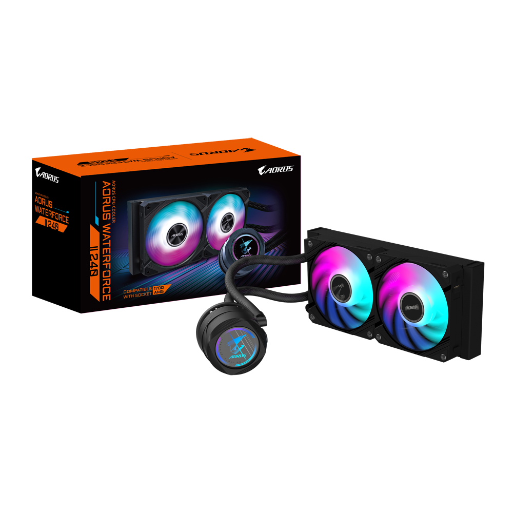 Milwaukee PC - Gigabyte AORUS WATERFORCE II 240 AIO Liquid CPU Cooler(Black) - AMD AM5/AM4 - Intel 1851/1700/1200/115x 
