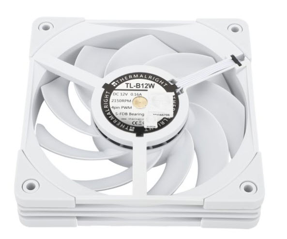 Milwaukee PC - Thermalright TL-B12W (White) 120mm  Static Pressure fan - PWM, 2150RPM, S-FDB bearing