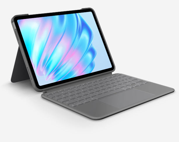 Milwaukee PC - Logitech COMBO TOUCH FOR iPAD AIR 13" (M2) - Keyboard Case, Backlit Keys, w/Trackpad, Oxford Grey