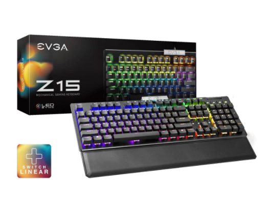 Milwaukee PC - EVGA Z15 RGB Gaming Keyboard - Mechanical, Kailh Silver (Linear) Switch (Hotswappable)