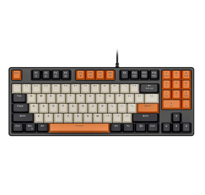 Milwaukee PC - Havit 89-Key Mechanical Keyboard - Black/orange/white theme, Red switches