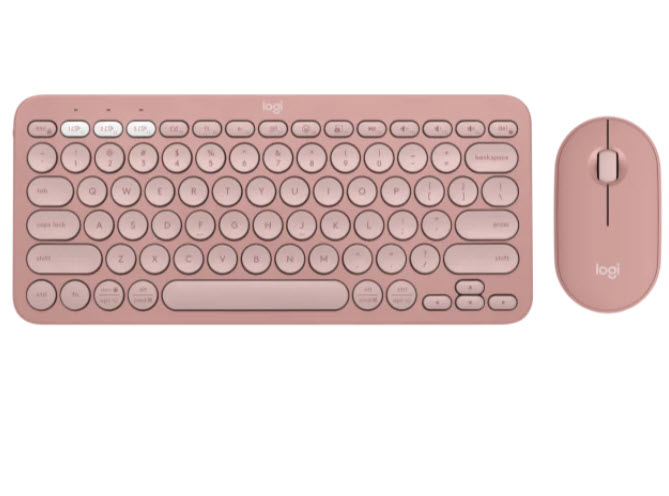 Milwaukee PC - Logitech PEBBLE 2 COMBO Keyboard/Mouse, Bluetooth, Rose