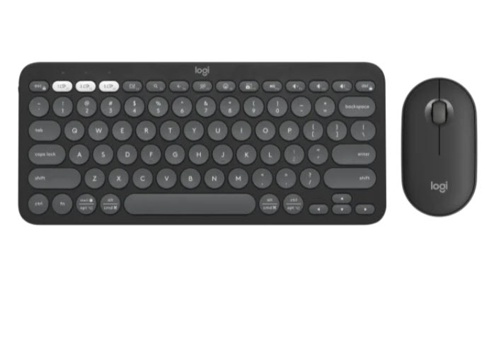 Milwaukee PC - Logitech PEBBLE 2 COMBO Keyboard/Mouse, Bluetooth, Graphite