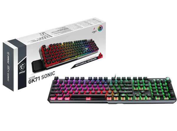 Milwaukee PC - MSI VIGOR GK71 SONIC GAMING KEYBOARD - RED SWITCHES - Wired, Wrist Rest, RGB