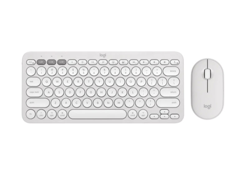 Milwaukee PC - Logitech Pebble 2 Keyboard/Mouse Combo for Mac - Tonal White