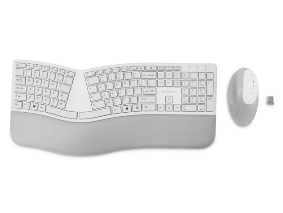 Milwaukee PC - Kensington Pro Fit Ergo Wireless Keyboard/Mouse, 2.4GHz/BT4.0 LE, Wrist Rest - Grey