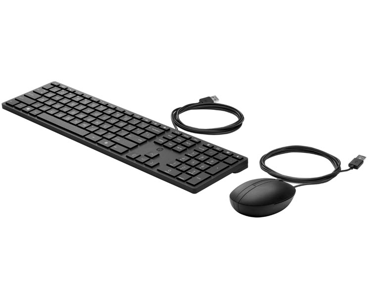 Milwaukee PC - HP Wired Desktop 320MK Mouse and KB - Full Sized, 3-Zone, Optical Mouse, 1000dpi, Ambidextrous