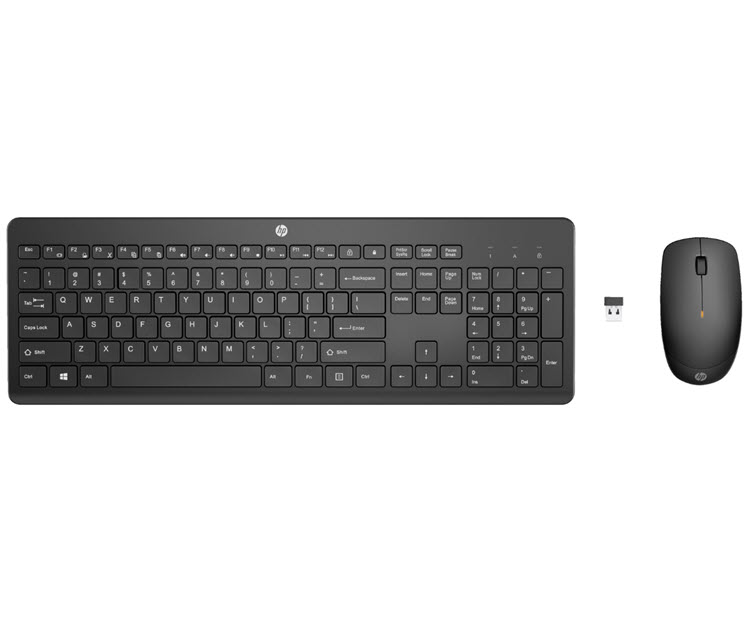 Milwaukee PC - HP 235 Wireless Mouse and Keyboard Combo - Full-size, 3-zone, 