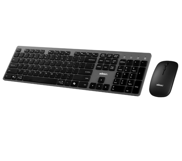 Milwaukee PC - Adesso EasyTouch Keyboard 7300 + iMouse Combo w/CoPilot AI Hotkey w/Quiet Switches