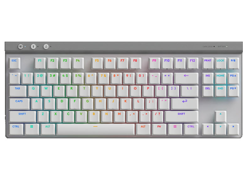 Milwaukee PC - Logitech G515 LIGHTSPEED TKL Linear Low Profile GL Mechanical Switches, RGB, White