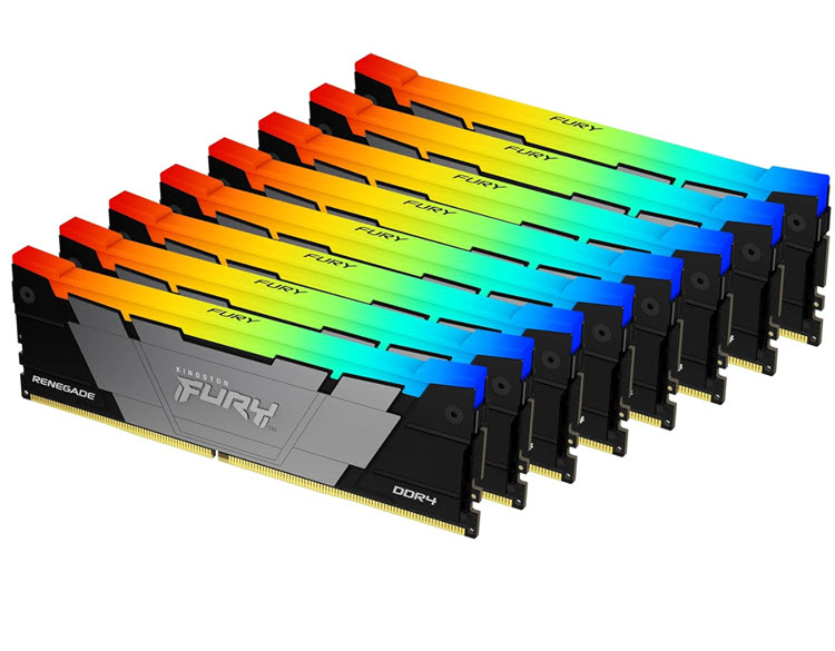 Milwaukee PC - Kingston Fury Renegade  256GB Kit (8x32GB) DDR4-3200MHz, CL16, 2Rx8, RGB, Ryzen/XMP, Black