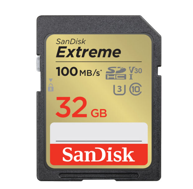 Milwaukee PC - SanDisk 32GB Extreme UHS-I SDHC Memory Card - R/W 100MB/s-60MB/s