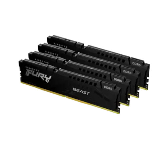 Milwaukee PC - Kingston FURY Beast 128GB Kit (4x32, Black) DDR5-5200MHz, 2Rx8, CL40, XMP 3.0