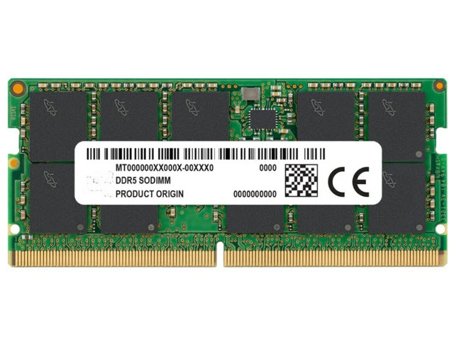 Milwaukee PC - Micron 32GB DDR5-5600MHz,  ECC, 2Rx8, CL46 SODIMM