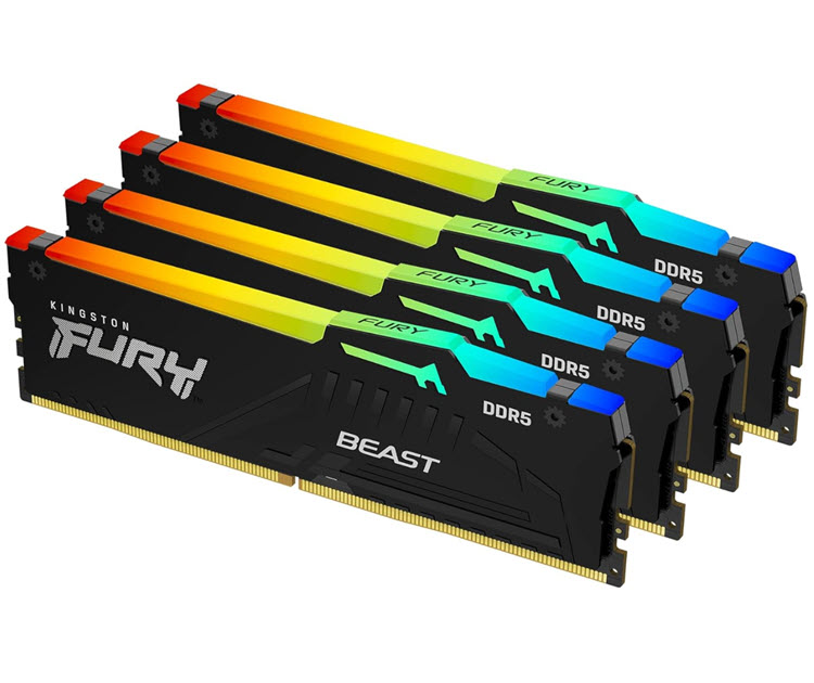 Milwaukee PC - Kingston FURY Beast 128GB Kit Black RGB (4x32) DDR5-5600 -  CL40,  2Rx8, XMP 