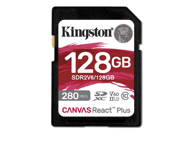 Milwaukee PC - Kingston 128GB Canvas React Plus SDXC - R/W- 280-100MB/s, Class 10, UHS-II, U3, V60