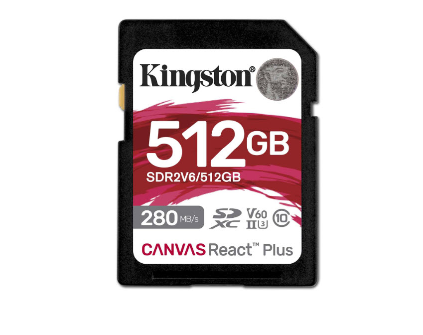 Milwaukee PC - Kingston 512GB Canvas React Plus SDXC - R/W- 280-150MB/s, Class 10, UHS-II, U3, V60