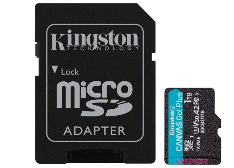 Milwaukee PC - Kingston Canvas Go Plus microSDXC 1TB - 170MB/s, Class 10, UHS-I, U3, V30, A2, Adapter